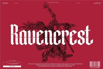 Ravencrest Font: Bold, Elegant Design for Creative Projects